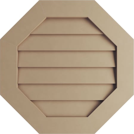 Timberthane Rustic Smooth Octagonal Faux Wood Non-Functional Gable Vent, Primed Tan, 33W X 33H